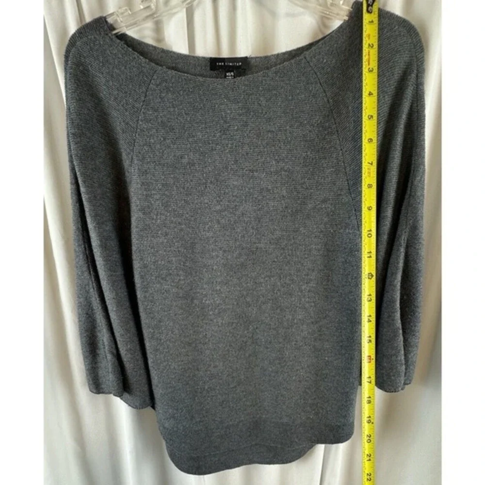 The Limited Gray Boat‎ Neck Batwing Sleeve Poncho Sweater XS/S Oversized 66-23